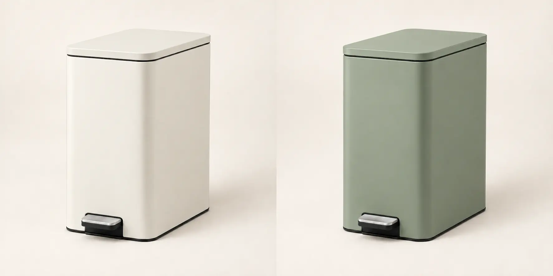 Forma Slim Pedal Bin in Chalk