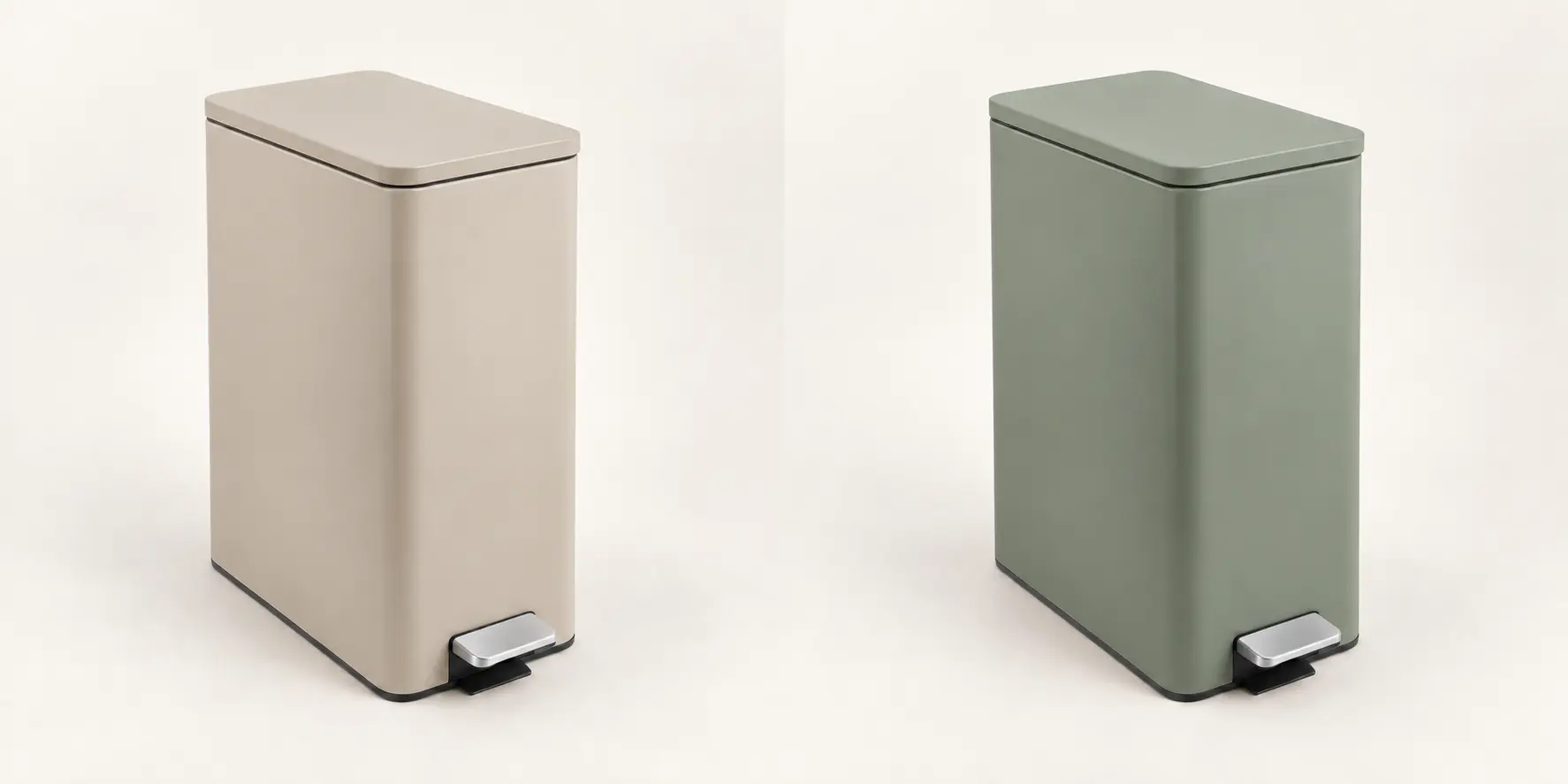 Edge Slim Kitchen Bin in Sand
