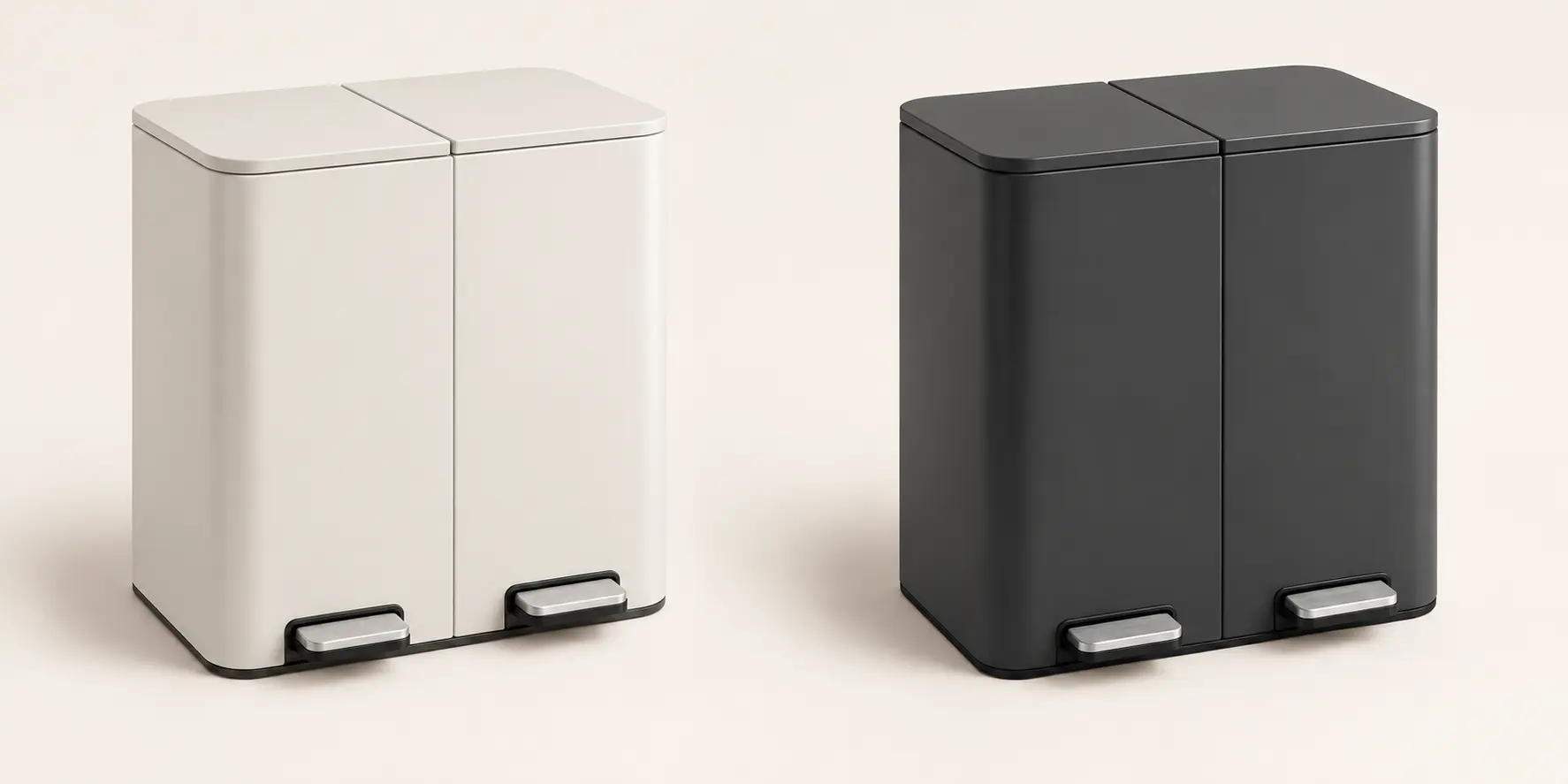 Balance Duo Pedal Bin in Chalk
