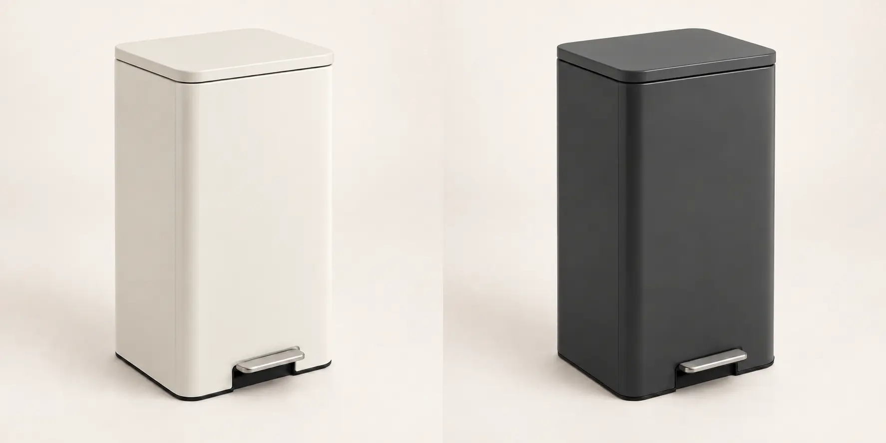Column Tall Pedal Bin in Chalk